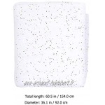 SOIMISS Rouleau de neige de Noël avec paillettes couverture de neige fausse neige paillettes pour sapin jupe cape de table dessus blanc 92 x 154 cm