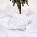 SOIMISS Rouleau de neige de Noël avec paillettes couverture de neige fausse neige paillettes pour sapin jupe cape de table dessus blanc 92 x 154 cm