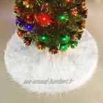 Tapis décoratif blanc en peluche pour arbre de Noël Décoration de Noël vacances maison fête 90 cm 78CM