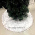 Tapis décoratif blanc en peluche pour arbre de Noël Décoration de Noël vacances maison fête 90 cm 78CM