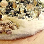 Windyeu Tapis Sapin de Noël Peluche Longue Couvre Pied Sapin Noël Peluche Jupe Arbre de Noël pour décoration Maison Noël Blanc Diamètre 78 cm