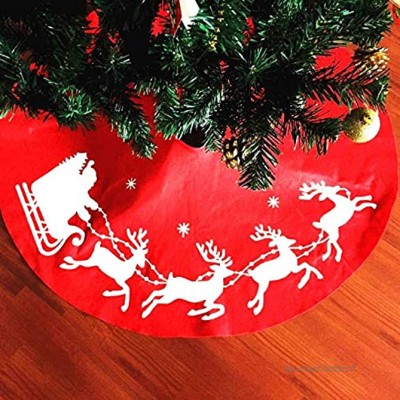 XONOR Tapis de sapin de Noël avec renne de Père Noël pour décoration de fête de Noël 100 cm