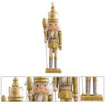 Figurine Casse-Noisette Marionnette Soldat Jouet Décoration de Noël Doré Cadeau de Noël
