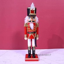 flou Soldat casse-noisette en bois de Noël figurine classique marionnette jouet en bois décoration d'intérieur cadeau pendentif 36 cm
