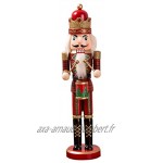 Fuyamp Figurine de soldat casse-noisette roi 38 cm en bois décoration pour la maison pour Noël Nouvel An cadeau pour enfant