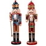 Fuyamp Figurine de soldat casse-noisette roi 38 cm en bois décoration pour la maison pour Noël Nouvel An cadeau pour enfant