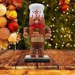 Huakaimaoyi Marionnette de Noël en forme de bonhomme en pain d'épices en bois Décoration de bureau Marionnette à paillettes A