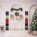 LINGSFIRE Lot de 2 bannières de Noël en forme de casse-noisettes pour porte d'entrée maison jardin intérieur ou extérieur fête d'enfants 32 x 180 cm