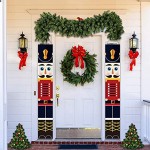 LINGSFIRE Lot de 2 bannières de Noël en forme de casse-noisettes pour porte d'entrée maison jardin intérieur ou extérieur fête d'enfants 32 x 180 cm