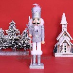 Perfeclan Coque en Bois Traditionnel Noisette de Noël Décor de Noël Fête Ornement Parfait pour Salon à La Maison Argent