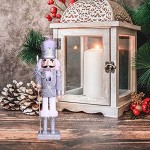 Perfeclan Coque en Bois Traditionnel Noisette de Noël Décor de Noël Fête Ornement Parfait pour Salon à La Maison Argent