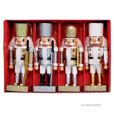 Premier Ensemble de Casse-croûte décoré d'or d'argent et de Brillant Blanc de 4 à 10,5 cm Décorations de Noël