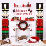 Qiamni Lot de décorations de Noël pour intérieur ou extérieur avec bannières pour porte d'entrée porche jardin Modèle soldat Casse-noisette