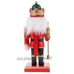 Sharplace 20cm Casse-Noisette Figurine en Bois Peint à la Main Marionnette Décoration de Noël Rouge