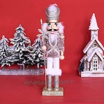 Sharplace Casse-Noisette en Bois Décoration de Noël King Casse-Noisette Figurine pour Maison 38cm Or