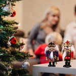 Veemoon 4Pcs Arbre de Noël Casse-Noisette Ornements en Bois Mini Poupée Figurine Arbre de Noël Ornements Suspendus pour La Décoration d'arbre de Fête de Vacances