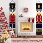 WISREMT Lot de 2 bannières de décoration de Noël avec casse-noisette pour porte d’entrée porche jardin intérieur extérieur fête d’enfants 32 x 180 cm