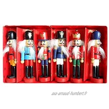 WODMB 6pcs décorations de Noël de Noël noisette poupée de poupée soldat Figurines miniatures Vintage fabriqué artisanal marionnette Color : A Size : 12 * 5cm