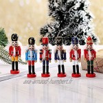 ZHYLDL SDZSH 6pcs décorations de Noël de Noël Noisette poupée de poupée Soldat Figurines Miniatures Vintage fabriqué Artisanal marionnette Color : A Size : 12 * 5cm