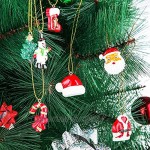 30 Pièces Ensemble d'Ornements de Noël Petits Ornements Miniatures d'arbre de Noël en Résine Père Noël Bonhomme de Neige Anges Décorations Minuscules d'arbre de Noël