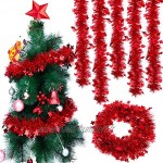 5 Pièces Guirlande de Tinsel de Noël Tinsel de Sapin de Noël Suspendue de Fête à Paillettes Brillantes Étoiles pour Décoration de Fête d'Arbre de Noël Ornement de Fête de Mariage d'AnniversaireRouge