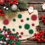 BQTQ 1200 Pièces Pompons Pailleté de Noël Rouge Vert Blanc Pom Poms à Paillettes Loisirs Creatifs Pom Poms pour DIY et Décorations de Noël 4 Tailles