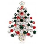 Elegant Rose Noël Broche broches 9 multicolores strass cristal Xmas Cadeau pour bijoux Ornaments cadeaux de Noël