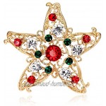 Elegant Rose Noël Broche broches 9 multicolores strass cristal Xmas Cadeau pour bijoux Ornaments cadeaux de Noël