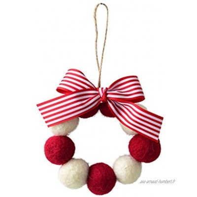 FENDOU Décoration de Noël,Ins Wool Felt Mini Petite décoratif Ornements Cordes Garland Décorations Boule de Noël Color : H