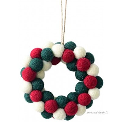 FENDOU Décoration de Noël,Ins Wool Felt Mini Petite décoratif Ornements Cordes Garland Décorations Boule de Noël Color : A