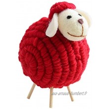 FENDOU Décoration de Noël,Mignon Petit Mouton de Bureau Mini Ornements,décorations de Noël Creative Cadeau Color : Red Size : 16cm