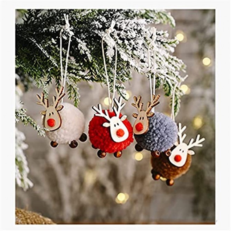 FENXIXI 4pcs sentis de sapin de Noël en bois décorations suspendues pendentif ornement décorations de Noël Color : A Size : As the picture shows