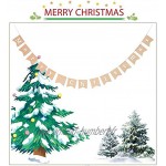 Joyeux Noël toile de jute Bunting Bannière guirlandes avec ruban Bow Hanging 3m 3.6m Xl bannière de toile de jute bannière 2 Styles de bannière pour la fête de Noël Fournitures Décorations Style-2