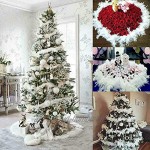 Mify Guirlande de plumes 2 m Boa pour décorations de sapin de Noël floquées bandes blanches pour décoration de sapin de Noël