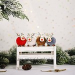 NSBSZH 4pcs sentis de Sapin de Noël en Bois décorations suspendues Pendentif Ornement décorations de Noël Color : A Size