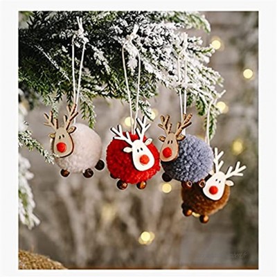 NSBSZH 4pcs sentis de Sapin de Noël en Bois décorations suspendues Pendentif Ornement décorations de Noël Color : A Size