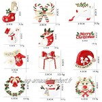 Queta 12 Pièces Set de Broches Pins de Noël Broches de Nouveauté Cartoon avec Strass Cristal pour Décorations de Noël