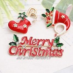 Queta 12 Pièces Set de Broches Pins de Noël Broches de Nouveauté Cartoon avec Strass Cristal pour Décorations de Noël