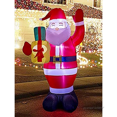 SIMGULAM Père Noël Gonflable de Noël de 5 Pieds avec lumières LED intégrées transportant des boîtes-Cadeaux pour exploser la décoration de la Cour intérieure et extérieure du père Noël