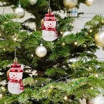 STOBOK 4Pcs De Noël Santa Claus Miniature Arbre De Noël Suspendu Décoration Guirlande Bricolage Figurine Santa pour Noël Faveurs Fournitures
