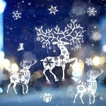 VORCOOL Autocollant de Fenêtre de Noël Flocon de Neige Wapiti Bricolage Autocollant Mural Exquis Autocollant de Noël Décoration de Fenêtre de Noël Décoration de Verre de Noël 1 Pc