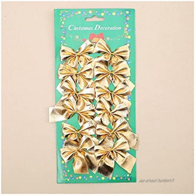 WANSHIDA QiQi Shop 12pcs arcs de Noël Or Rouge Bowknot décorations de Noël for Arbre de Sapin de Noël accroché Ornement Navidad 2020 Kerst Bow Color : Deep Sapphire