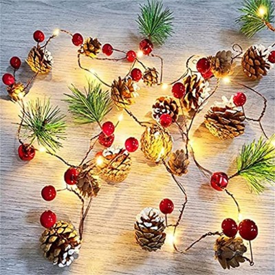 WODMB 2M 20 LED Fil de cuivre Pine Cône LED Décorations de Noël clair for l'ornement d'arbre de Noël à la maison Color : A Size : 2m 20lights