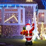 WOTEG 1.5m Gonflables Père Noël Père Noël Gonflé Père Noël Gonflable avec Lumière LED Décoration Gonflable Accessoires Lumineux De Noël pour La Décoration De Jardin Extérieur