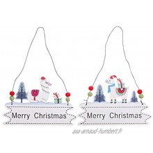 Yardwe 2pcs Ornements Suspendus en Bois de Noël pendentifs en Bois décoration Artisanat Pratique