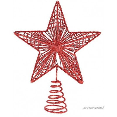 Abaodam Étoile rouge à paillettes pour sapin de Noël 7. 8 Décoration de sapin de Noël Décoration pour la maison ou la fête