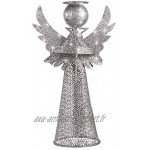 Amosfun Cimier de sapin de Noël en forme d'ange en métal argenté pour sapin de Noël Décoration pour vacances maison bureau centre commercial