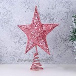 Amosfun décorations de noël décorations de Sapin de Noël de cime d'arbre étoiles Scintillantes Rose