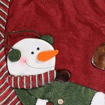 Angel&H Couvre-pied de sapin de Noël rouge de 1,2 m motif Père Noël bonhomme de neige élan
