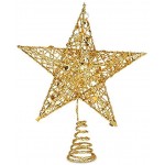 Arbre de Noël Star Topper paillettes ornement d'arbre de Noël décoration de fête de Noël décoration d'intérieur lumières de la cime des arbres Gold
